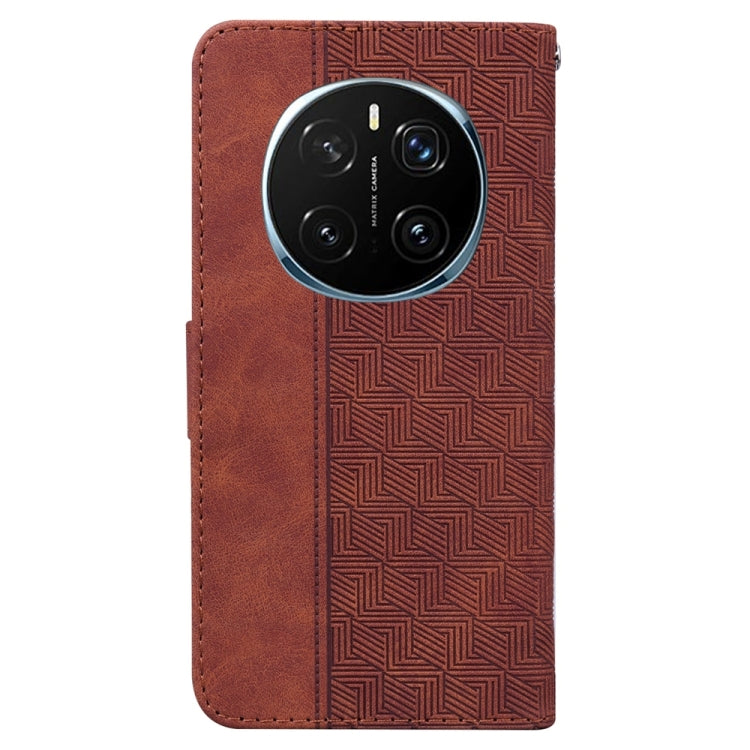 For Honor Magic7 Pro Geometric Embossed Leather Phone Case