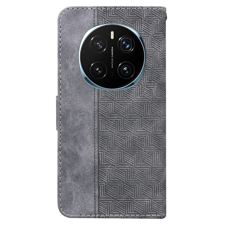 For Honor Magic7 Pro Geometric Embossed Leather Phone Case