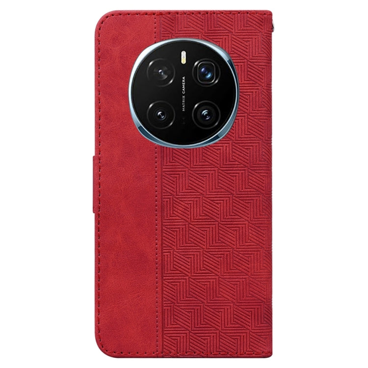 For Honor Magic7 Pro Geometric Embossed Leather Phone Case