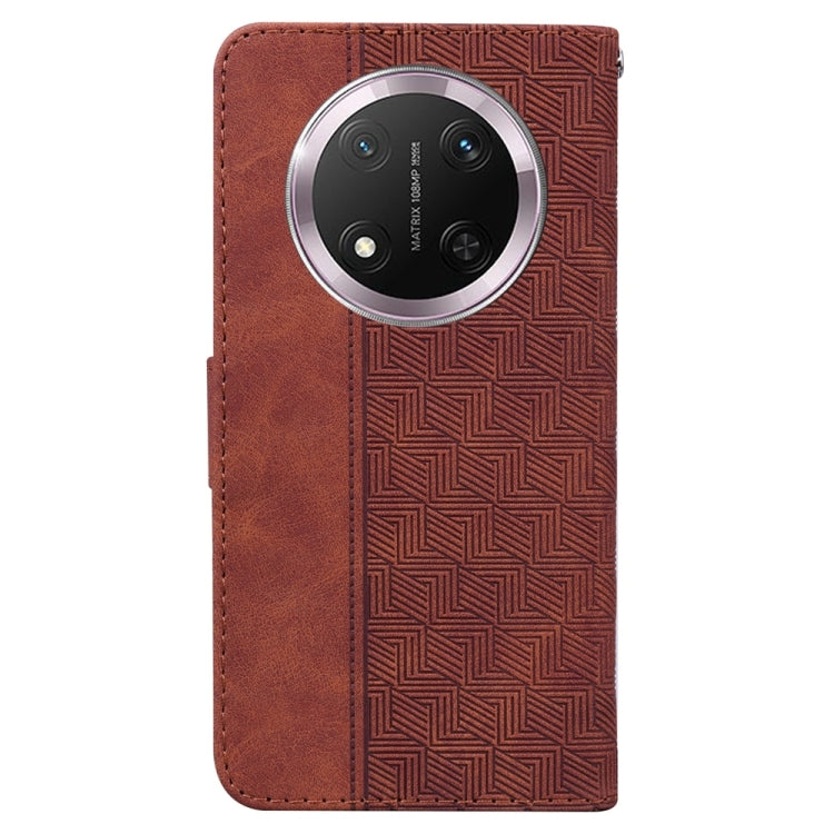 For Honor X9c Geometric Embossed Leather Phone Case