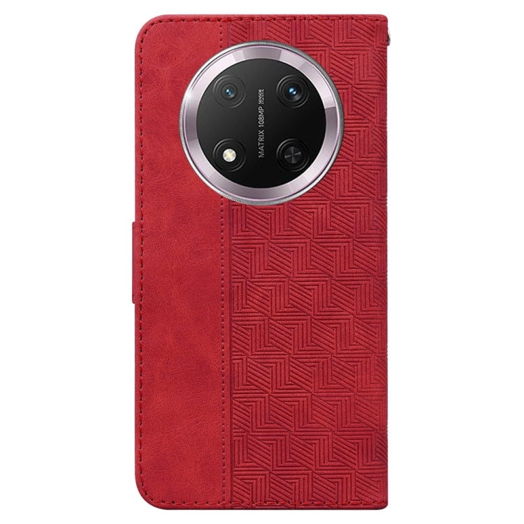 For Honor X9c Geometric Embossed Leather Phone Case