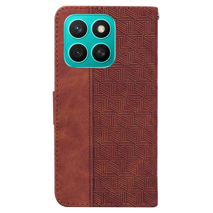 For Honor X8c 4G Geometric Embossed Leather Phone Case
