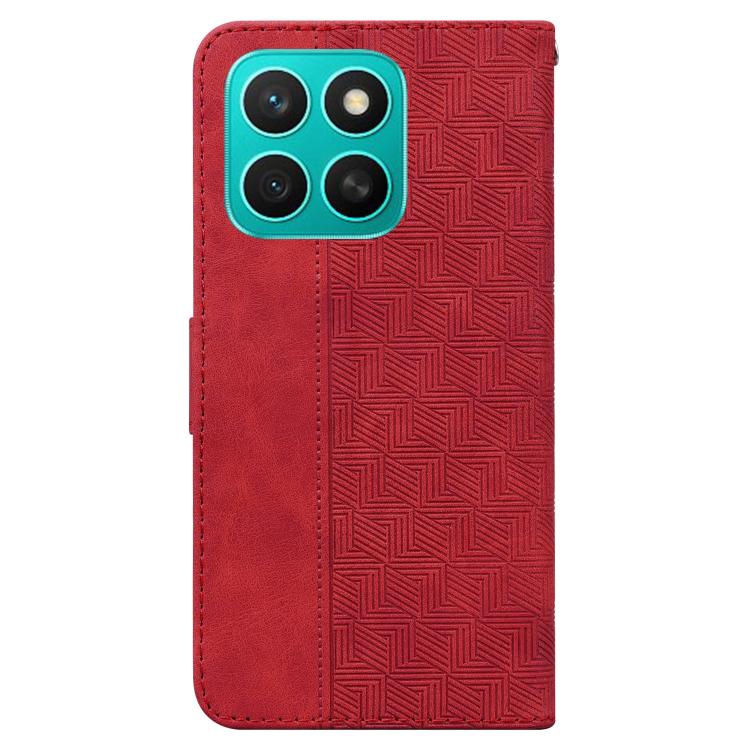 For Honor X8c 4G Geometric Embossed Leather Phone Case