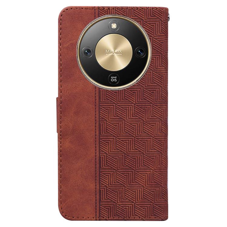 For Honor X70 5G Geometric Embossed Leather Phone Case