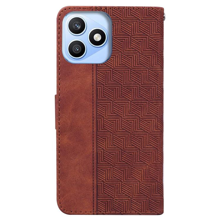 For Honor X8d 4G Geometric Embossed Leather Phone Case