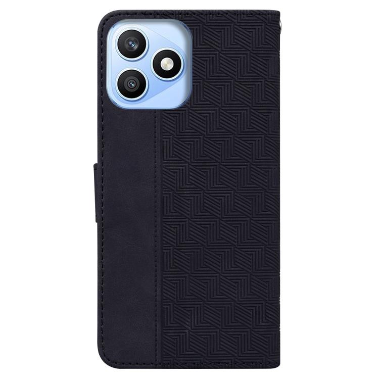 For Honor X8d 4G Geometric Embossed Leather Phone Case