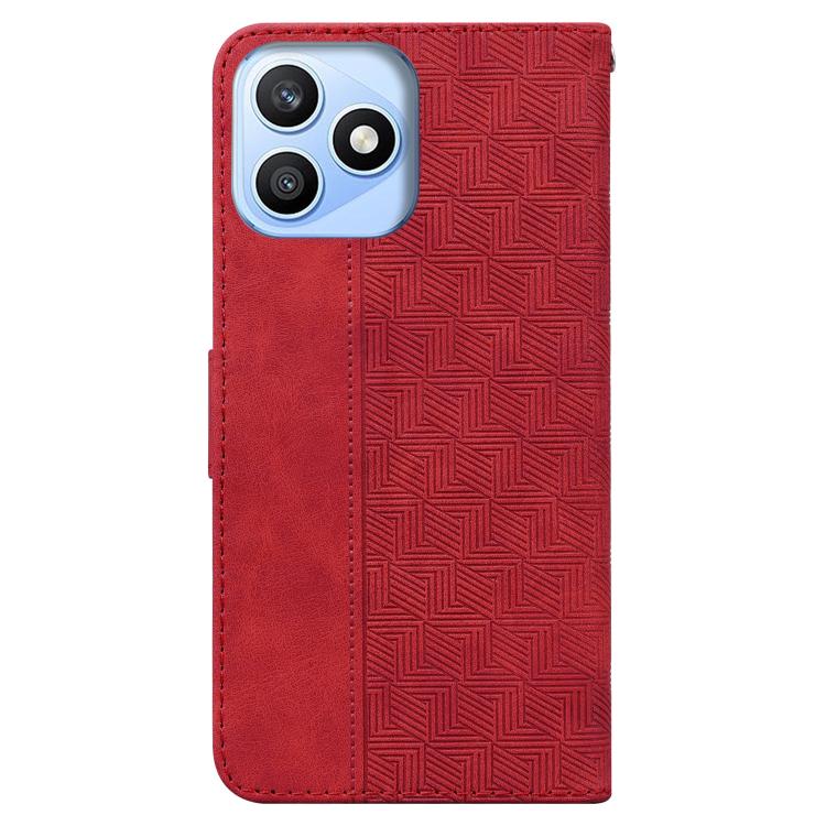 For Honor X8d 4G Geometric Embossed Leather Phone Case