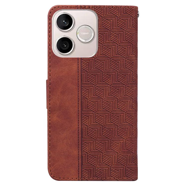 For Honor 600 Lite Global Geometric Embossed Leather Phone Case