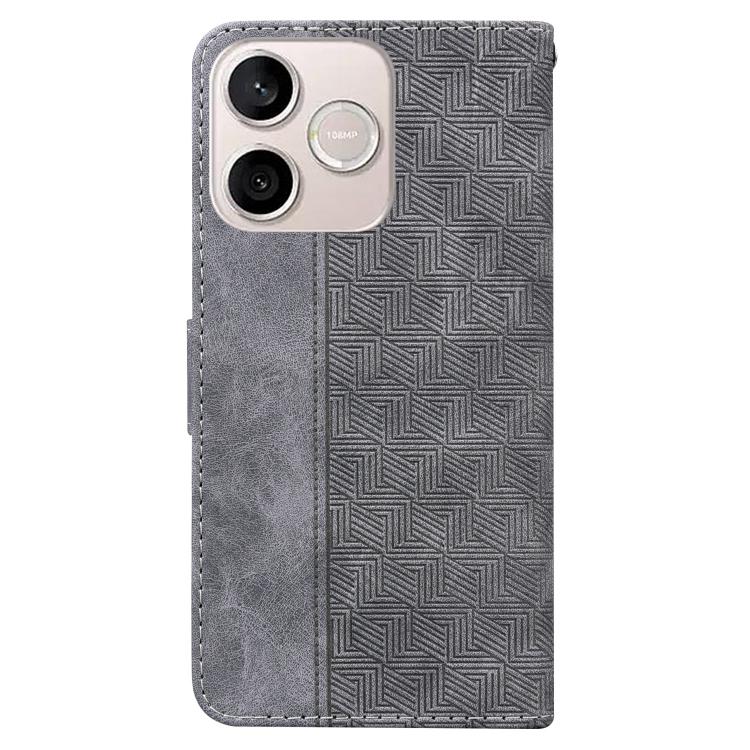 For Honor 600 Lite Global Geometric Embossed Leather Phone Case