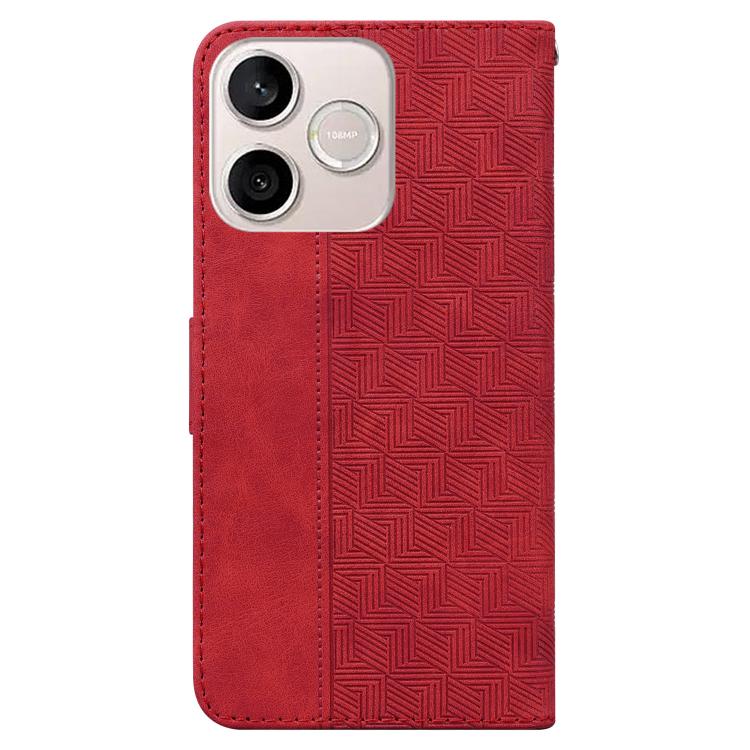For Honor 600 Lite Global Geometric Embossed Leather Phone Case