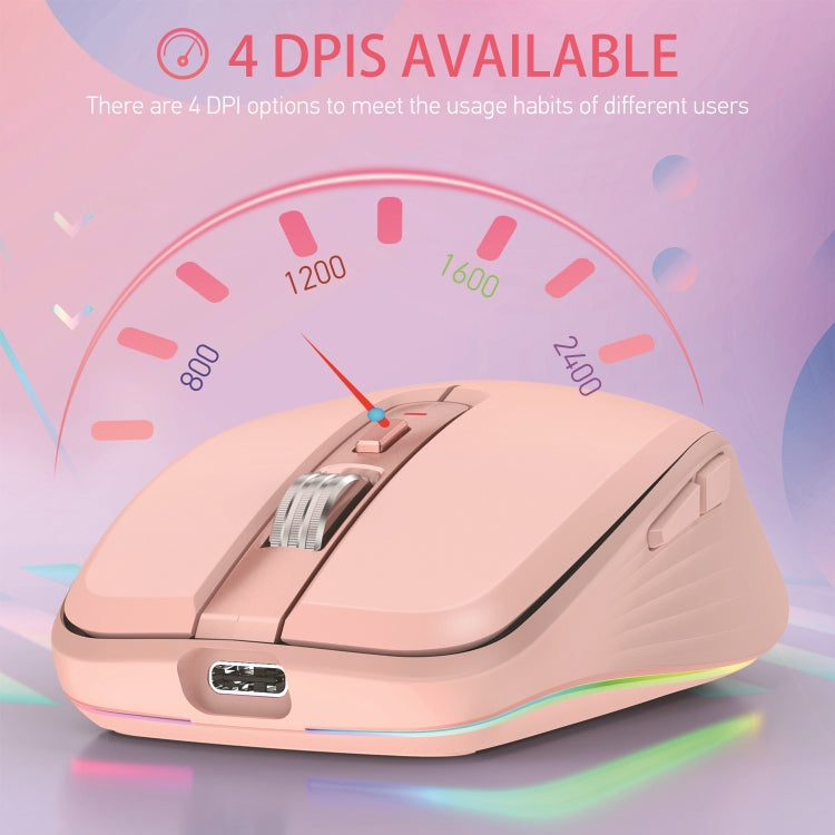 HXSJ M303 2400DPI Dual Mode 2.4GHz + Bluetooth 5.1 Wireless Mouse