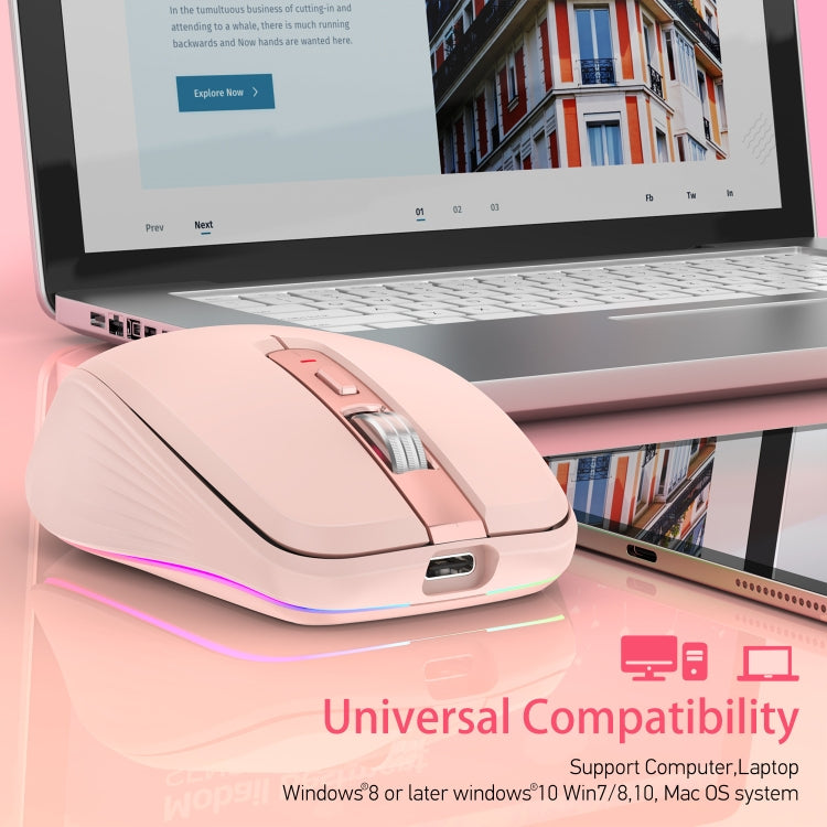 HXSJ M303 2400DPI Dual Mode 2.4GHz + Bluetooth 5.1 Wireless Mouse