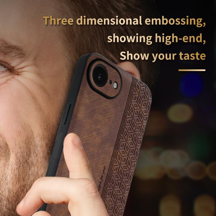 For iPhone 16e / 17e AZNS 3D Embossed Skin Feel Phone Case