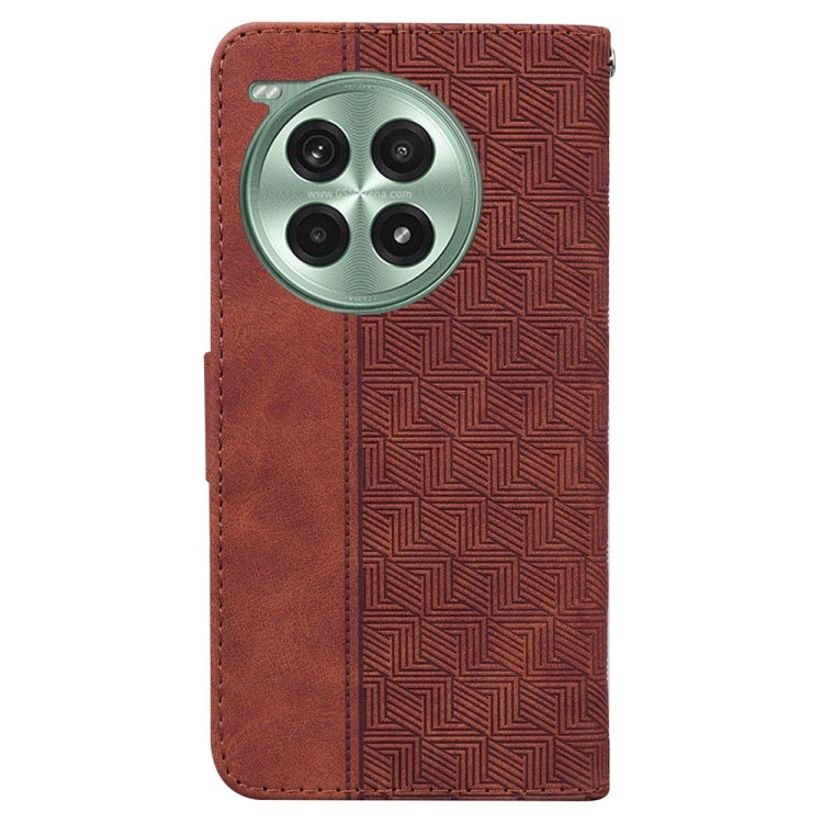 For OnePlus Ace 3 Pro Geometric Embossed Leather Phone Case