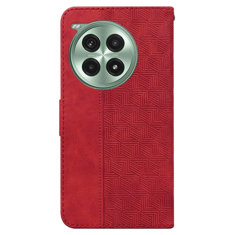 For OnePlus Ace 3 Pro Geometric Embossed Leather Phone Case