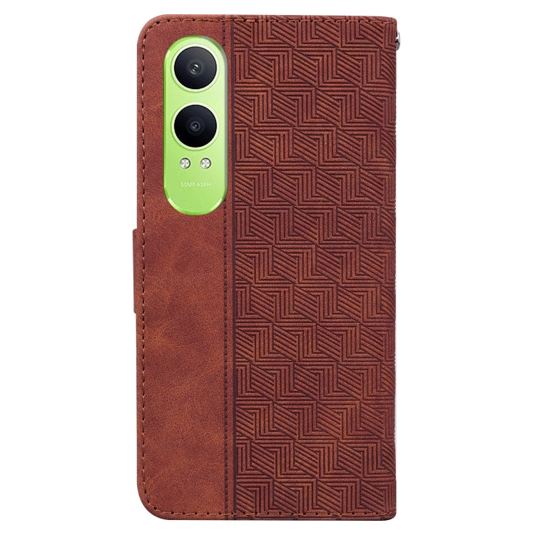 For OnePlus Nord CE4 Lite Geometric Embossed Leather Phone Case