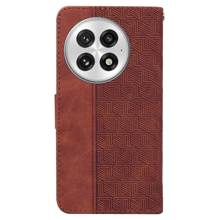 For OnePlus 13 Geometric Embossed Leather Phone Case