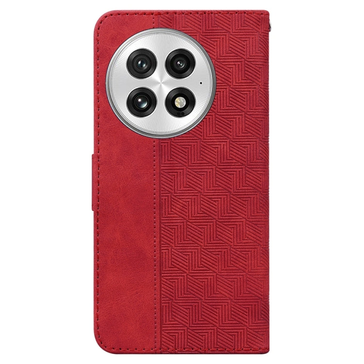 For OnePlus 13 Geometric Embossed Leather Phone Case