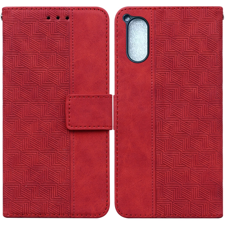 For Sony Xperia 5 V Geometric Embossed Leather Phone Case