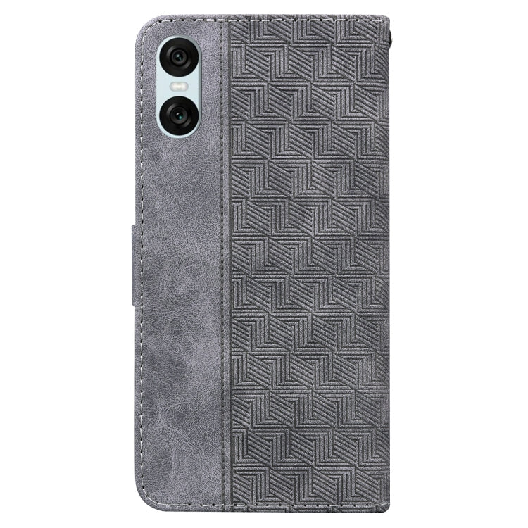 For Sony Xperia 10 VI Geometric Embossed Leather Phone Case