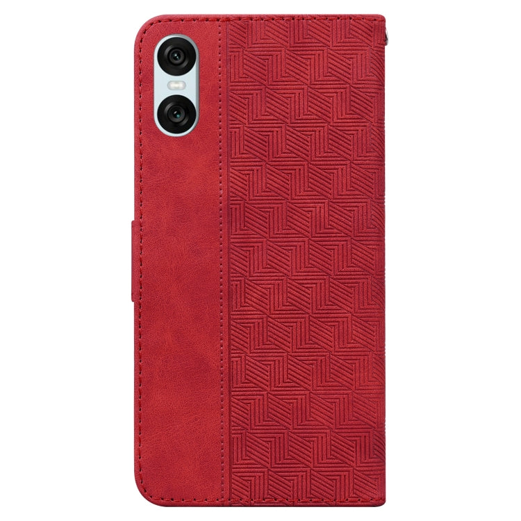 For Sony Xperia 10 VI Geometric Embossed Leather Phone Case