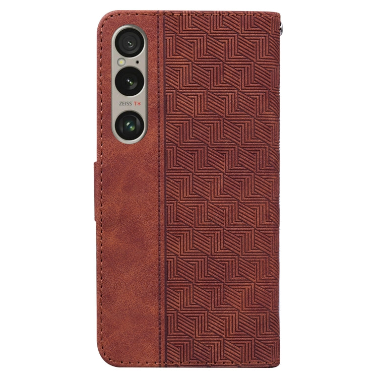 For Sony Xperia 1 VI Geometric Embossed Leather Phone Case