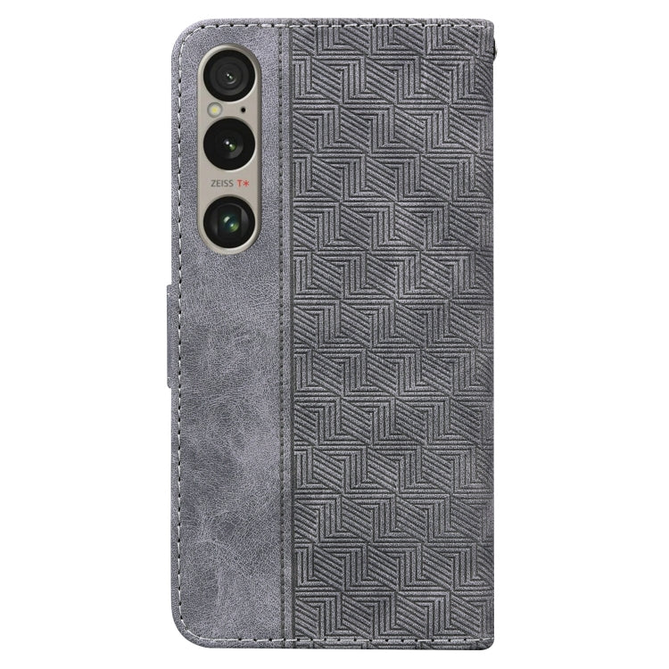 For Sony Xperia 1 VI Geometric Embossed Leather Phone Case