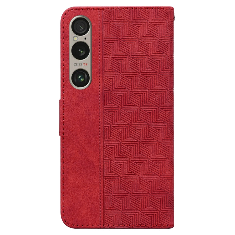 For Sony Xperia 1 VI Geometric Embossed Leather Phone Case