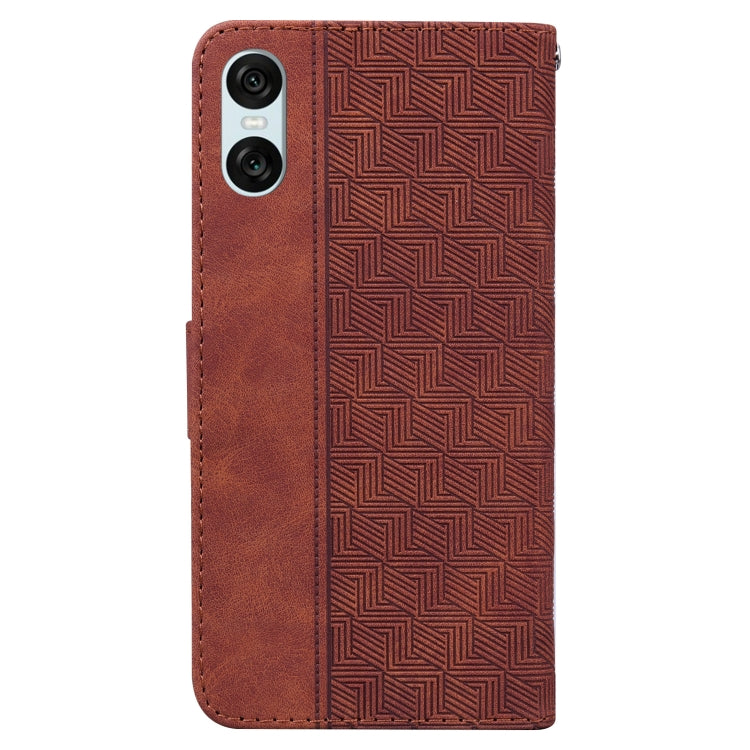 For Sony Xperia 5 VI Geometric Embossed Leather Phone Case