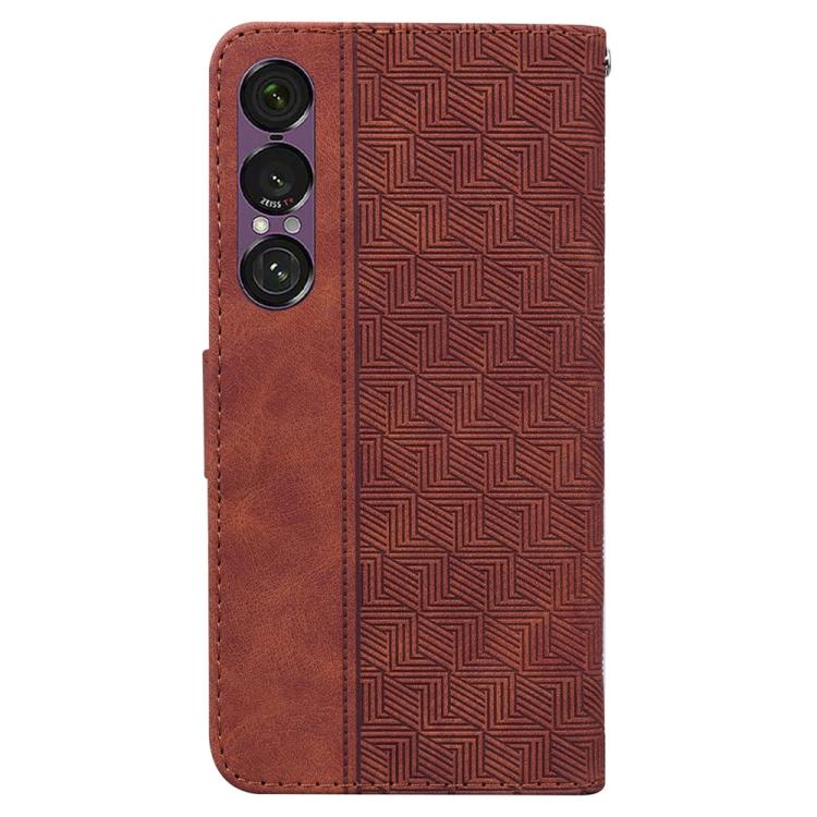 For Sony Xperia 1 VII Geometric Embossed Leather Phone Case