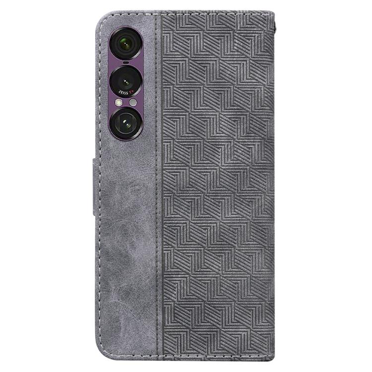 For Sony Xperia 1 VII Geometric Embossed Leather Phone Case