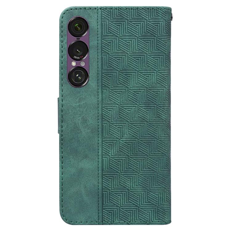 For Sony Xperia 1 VII Geometric Embossed Leather Phone Case