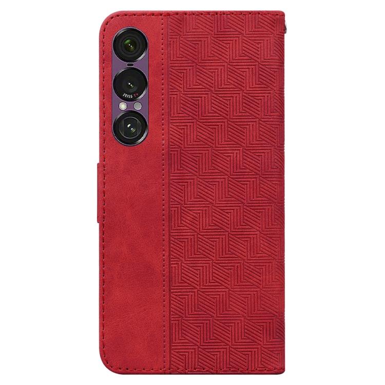 For Sony Xperia 1 VII Geometric Embossed Leather Phone Case