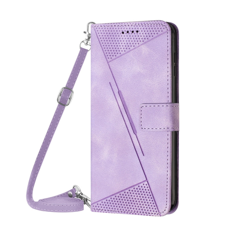 For Samsung Galaxy M55 / C55 Dream Triangle Leather Phone Case with Long Lanyard