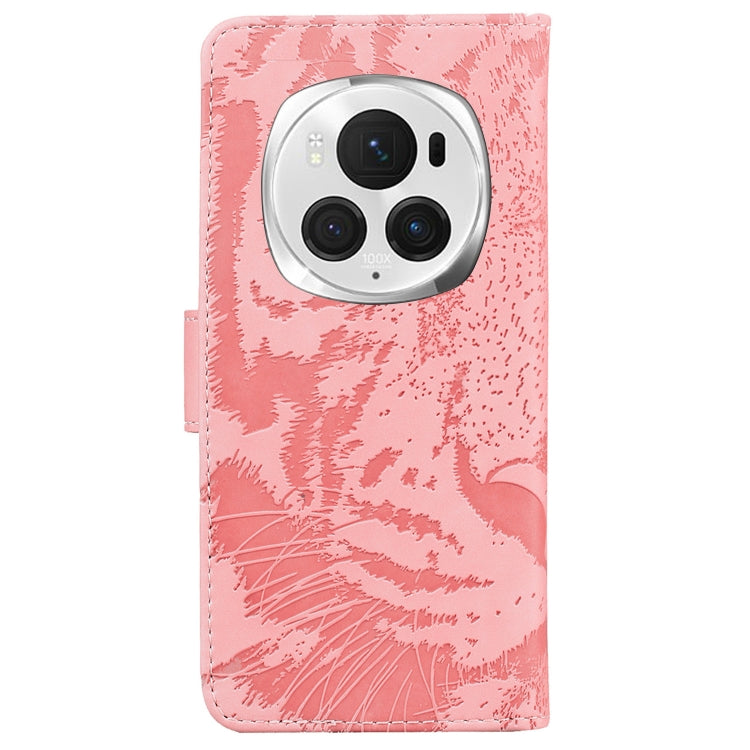 For Honor Magic6 Pro Tiger Embossing Pattern Flip Leather Phone Case