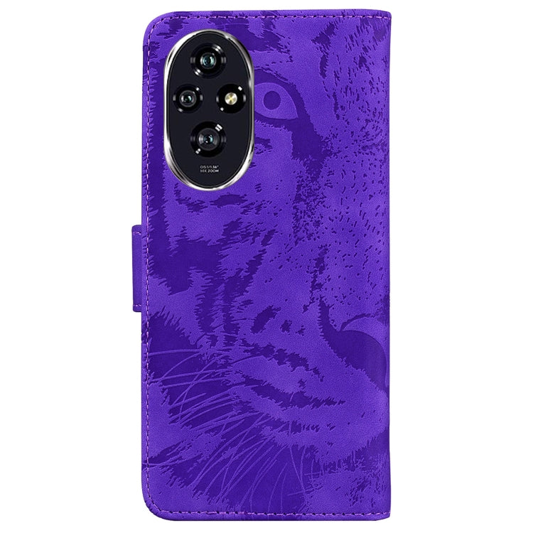 For Honor 200 Tiger Embossing Pattern Flip Leather Phone Case