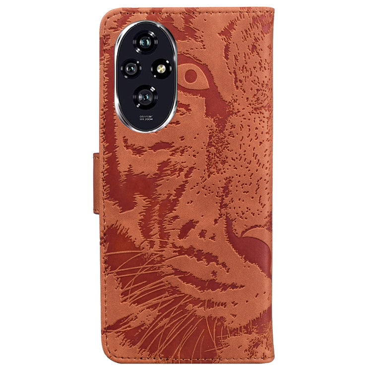 For Honor 200 Tiger Embossing Pattern Flip Leather Phone Case