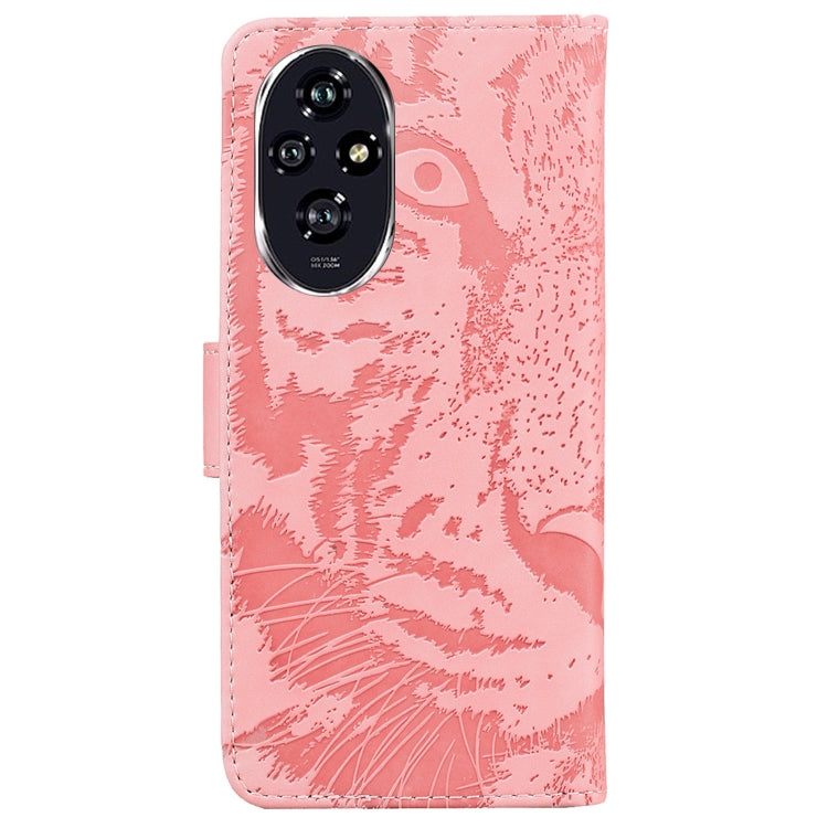 For Honor 200 Tiger Embossing Pattern Flip Leather Phone Case