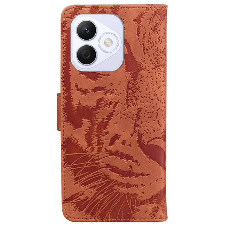 For Honor X60i Tiger Embossing Pattern Flip Leather Phone Case