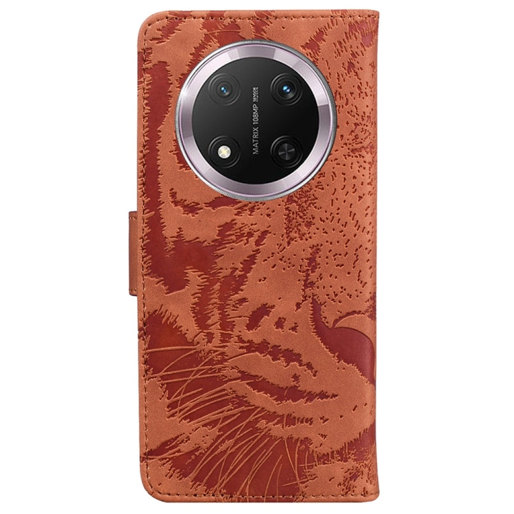 For Honor X9c Tiger Embossing Pattern Flip Leather Phone Case