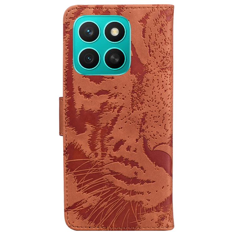For Honor X8c 4G Tiger Embossing Pattern Flip Leather Phone Case