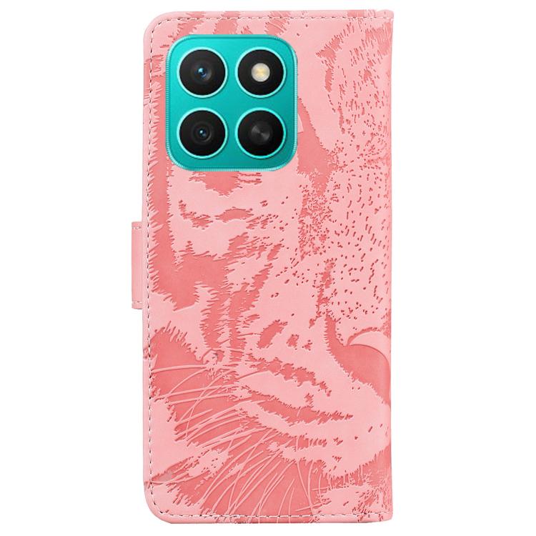 For Honor X8c 4G Tiger Embossing Pattern Flip Leather Phone Case