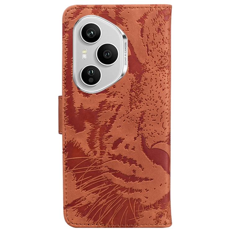 For Honor 400 Pro Global 160.8mm Tiger Embossing Pattern Flip Leather Phone Case