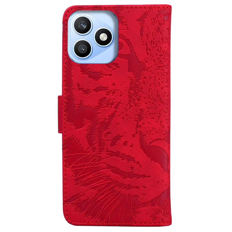 For Honor X8d 4G Tiger Embossing Pattern Flip Leather Phone Case