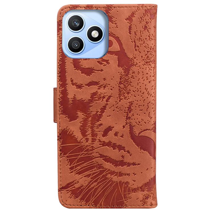 For Honor X8d 4G Tiger Embossing Pattern Flip Leather Phone Case