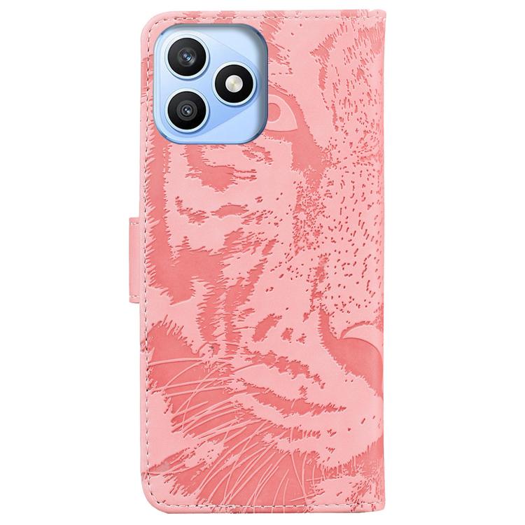 For Honor X8d 4G Tiger Embossing Pattern Flip Leather Phone Case