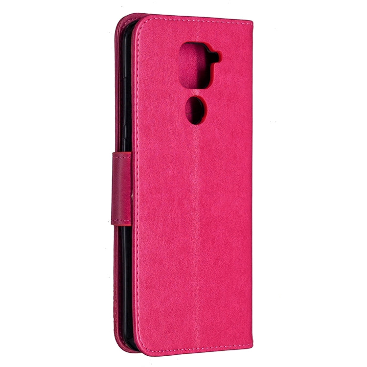 For Xiaomi Redmi Note 9 Two Butterflies Embossing Pattern Horizontal Flip Leather Case with Holder & Card Slot & Wallet & Lanyard