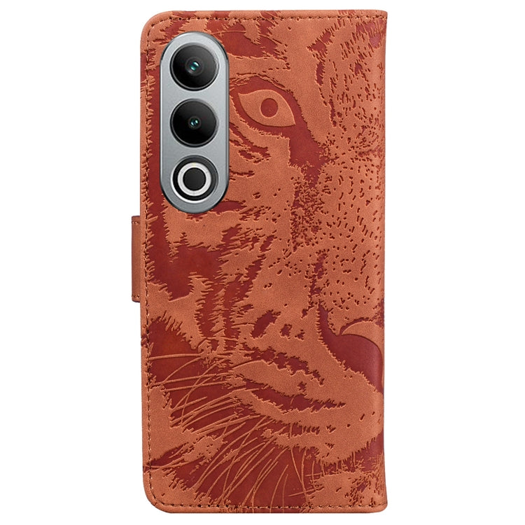 For OnePlus Nord CE4 5G Tiger Embossing Pattern Flip Leather Phone Case