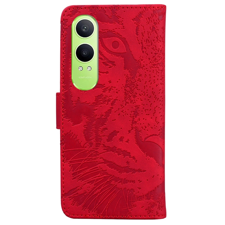 For OnePlus Nord CE4 Lite Tiger Embossing Pattern Flip Leather Phone Case