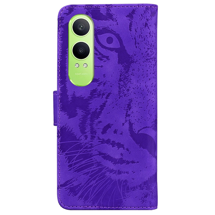 For OnePlus Nord CE4 Lite Tiger Embossing Pattern Flip Leather Phone Case